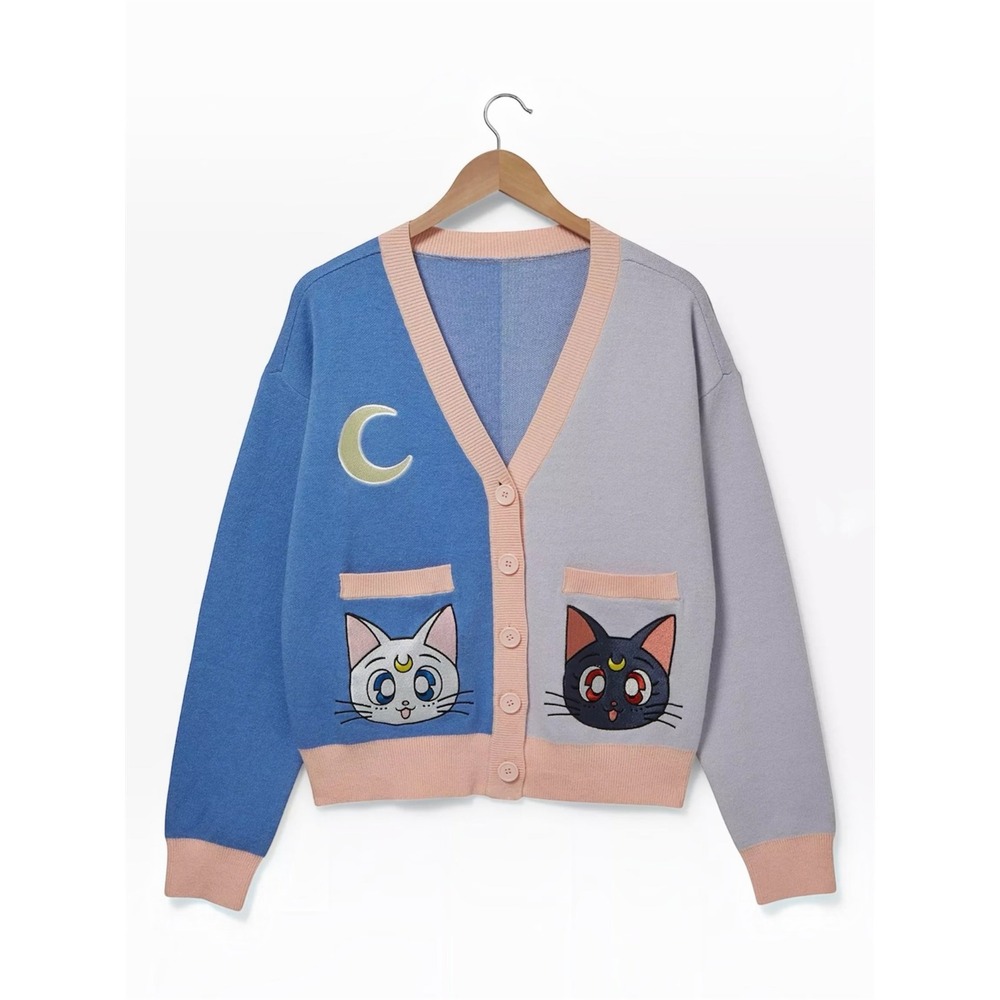 SAILOR MOON Pretty Guardian Luna & Artemis Cat Color-Block Cardigan